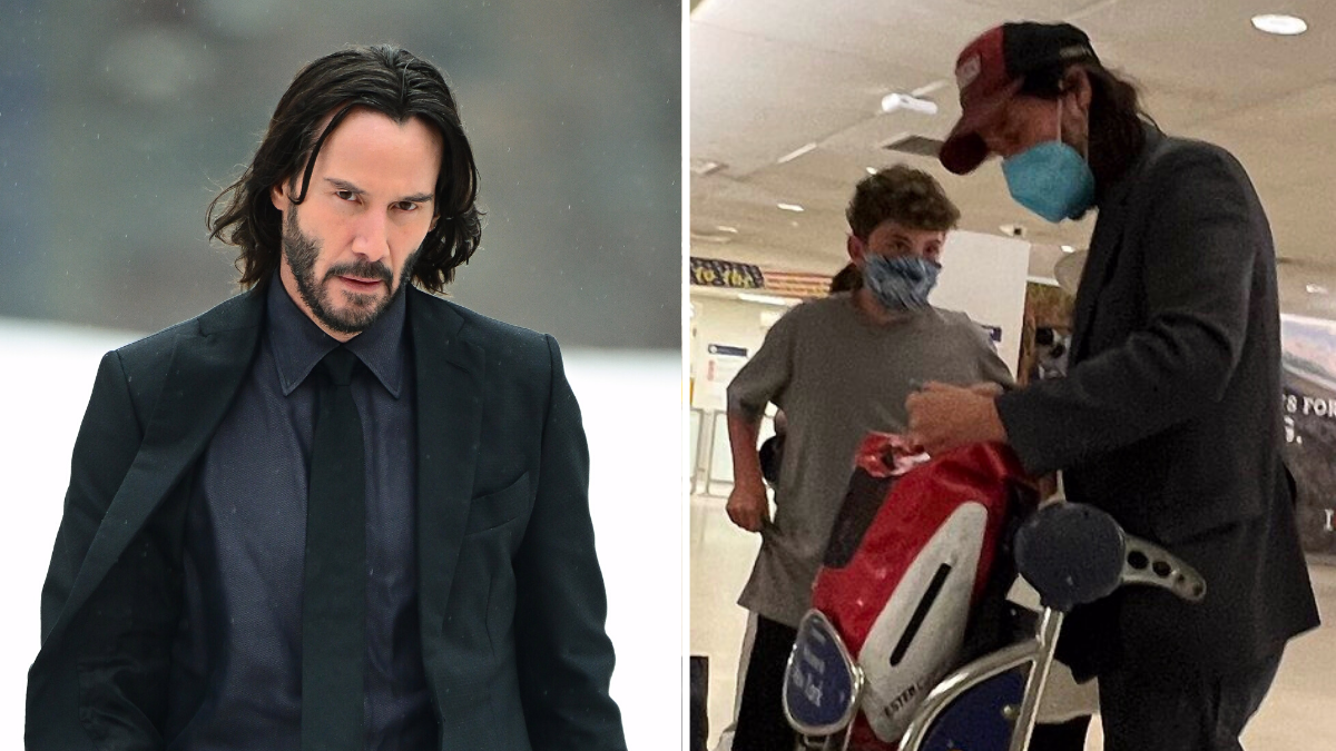 Keanu Reeves Handles a Fan at the Airport With Absolute Class