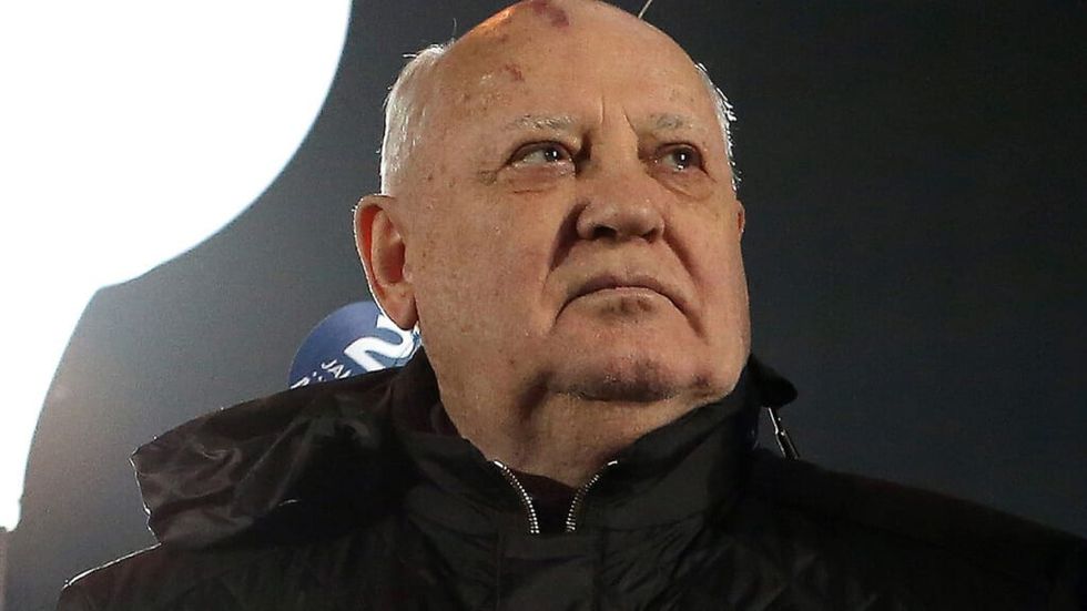 Mikhail Gorbachev older looking resolute