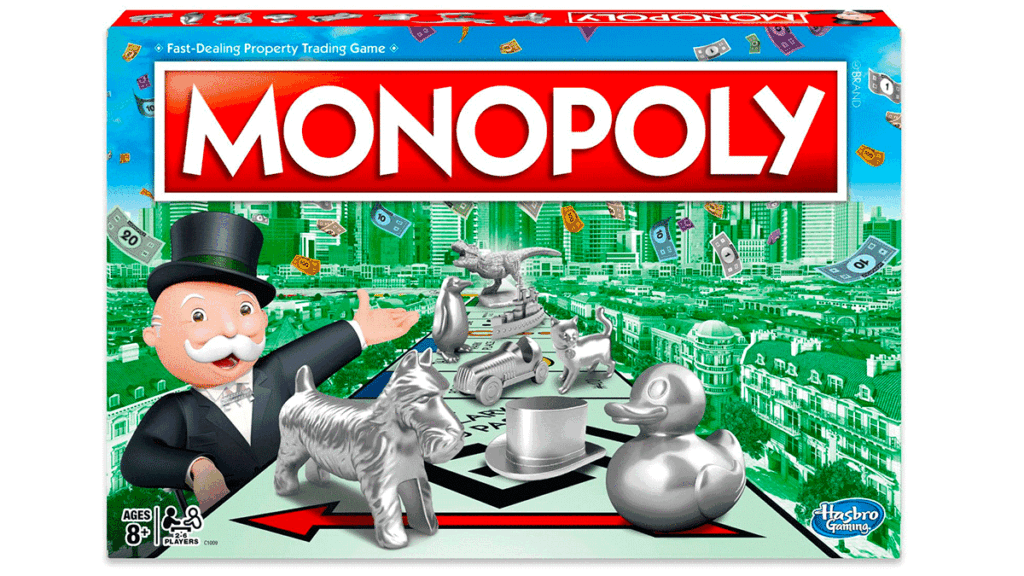 Rich Uncle Pennybags, without a monocle, on a Monopoly box (Picture: Hasbro)