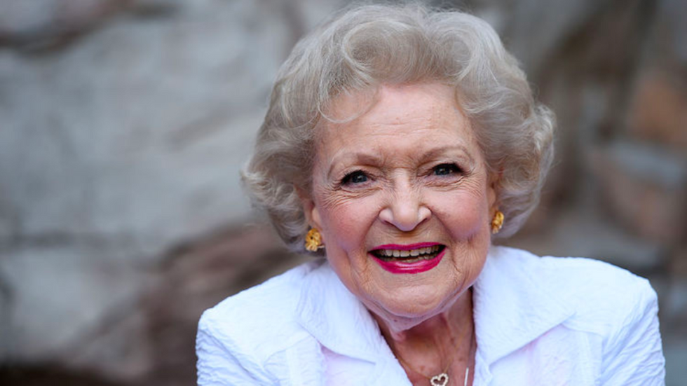 Betty White smiling at the camera.