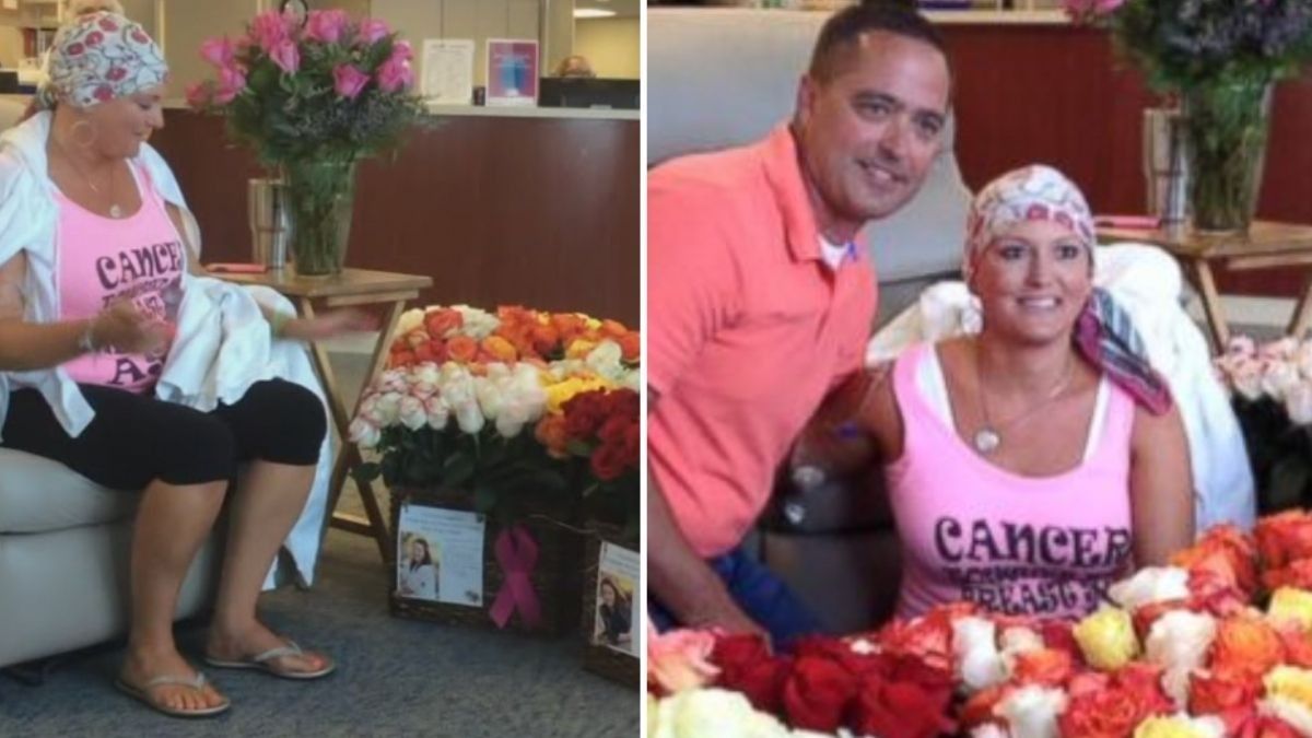 wife with cancer receives flowers