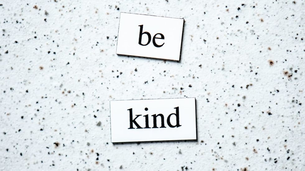 "be kind" on a white background
