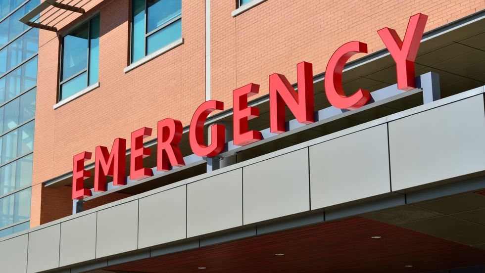 "emergency" sign outside a hospital