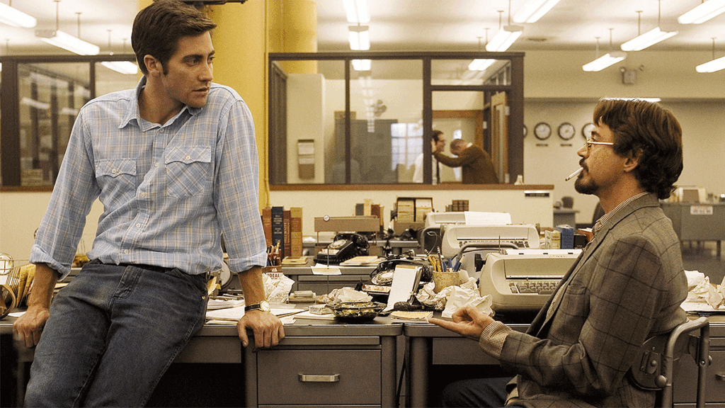 Jake Gyllenhaal and Robert Downey Jr. in Zodiac (2007)
