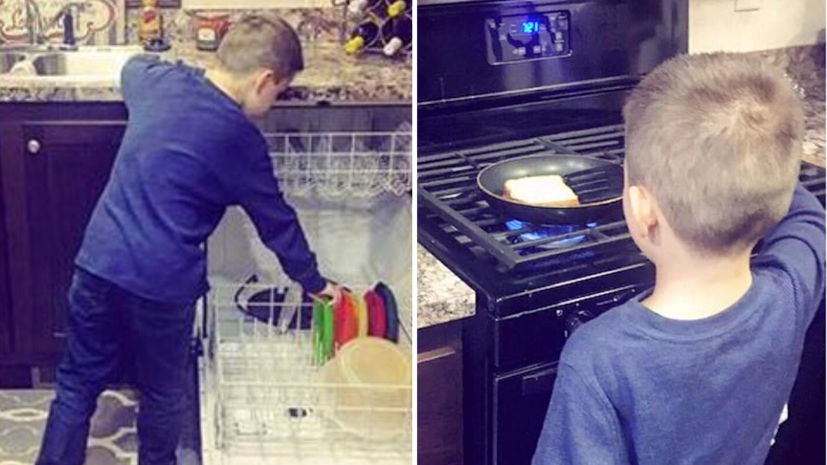 Single Mom Shares Powerful Message About Teaching Kids Gender-Neutral Chores