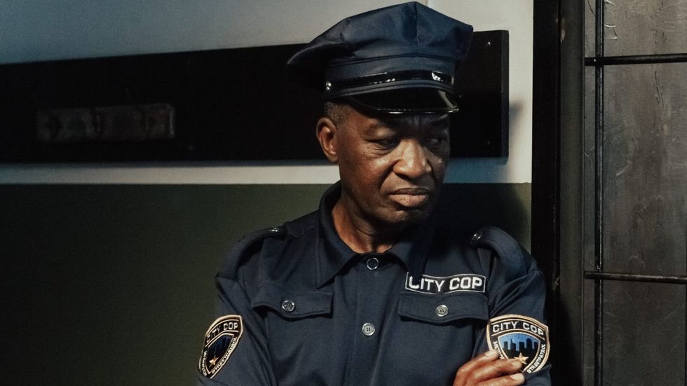 man wearing a police officer uniform