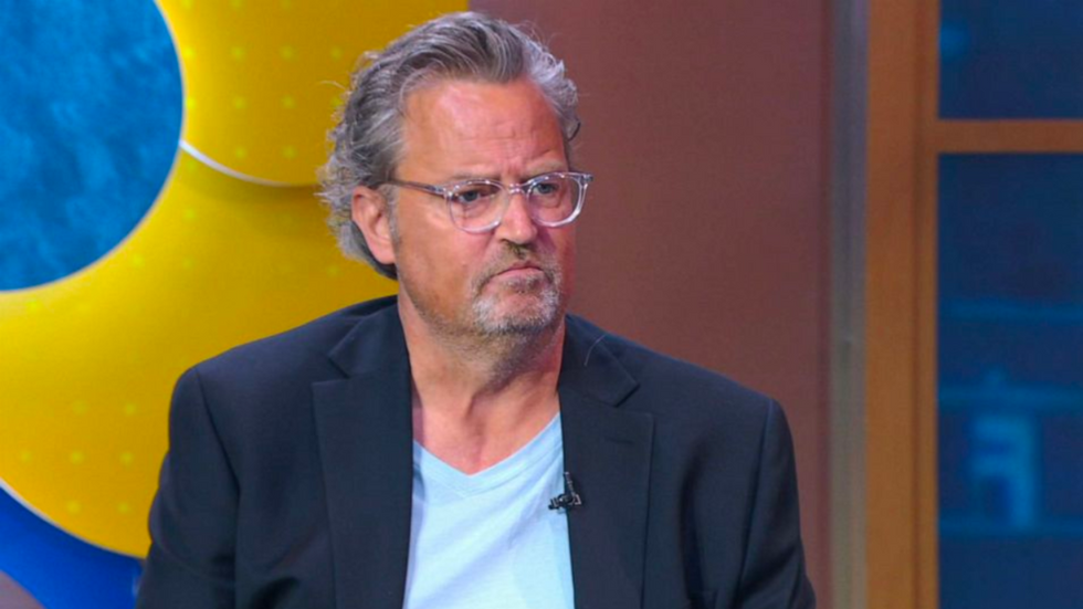 Matthew Perry on the set of Good Morning America discussing his memoir.