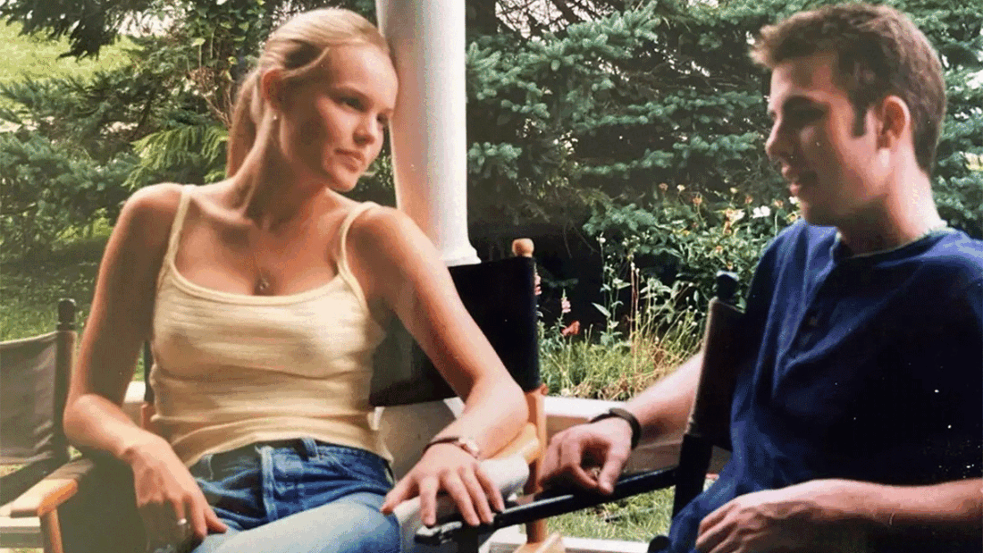 Kate Bosworth and Chris Evans on the set of the 2000 drama The Newcomers