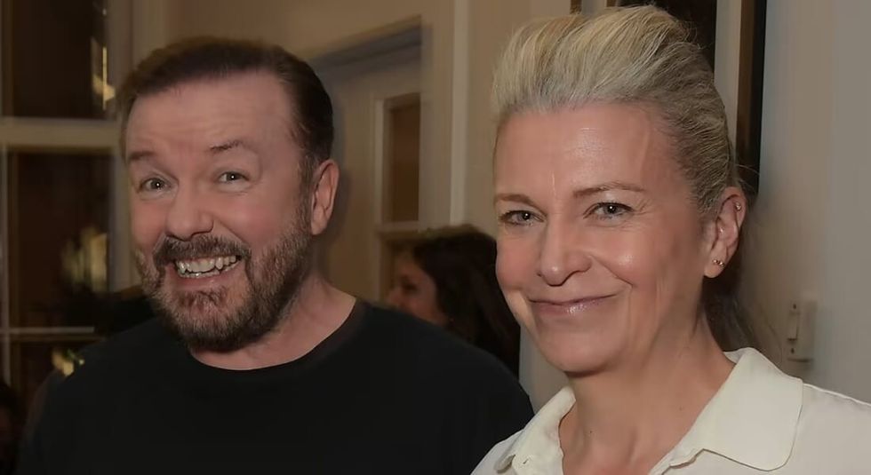 Ricky Gervais and wife Jane Fallon.