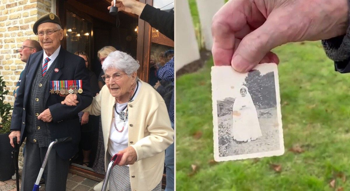 Soldier reunited with girl he met in France 78 years ago