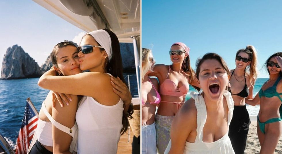 Selena Gomez partying on the beach with friends, not caring about her weight. 