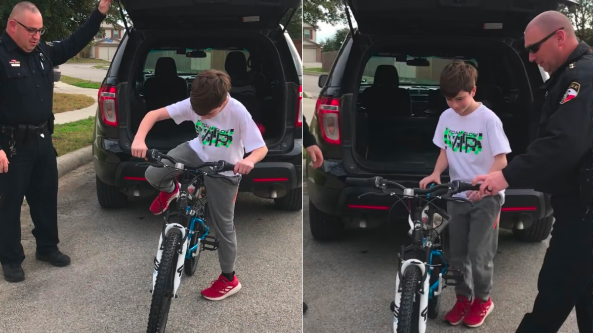 Young Boy Breaks His Bicycle —So Two Kind Police Officers Do Everything They Can to Make Sure the Kid Has a Way to Get to School