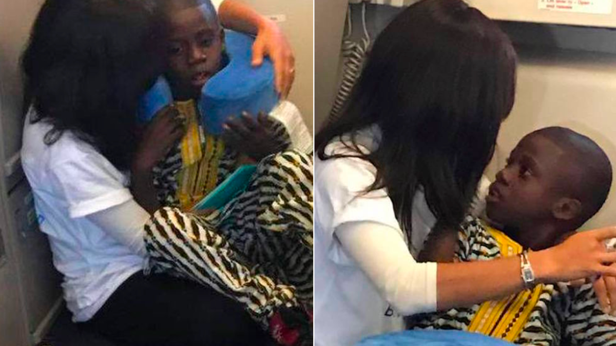 Boy Screams in Terror During Transatlantic Flight— One Kind Woman Came to His Rescue