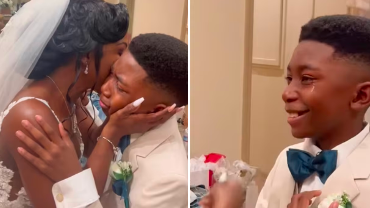 Wholesome Moment: Young Boy Bursts Into Tears After Seeing Mother in Wedding Dress for First Time (VIDEO)