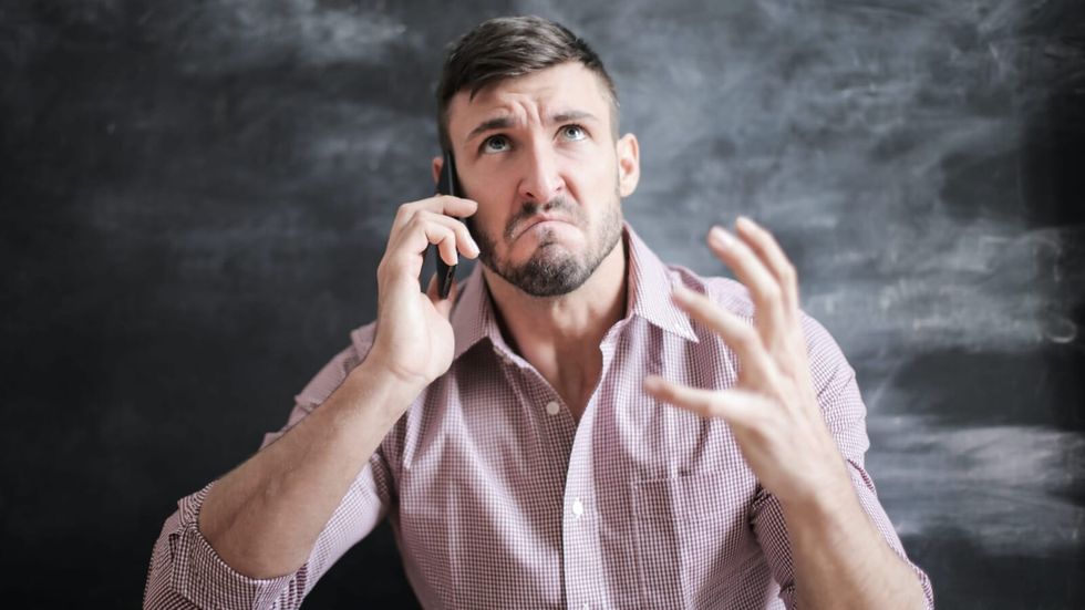 angry man on the phone