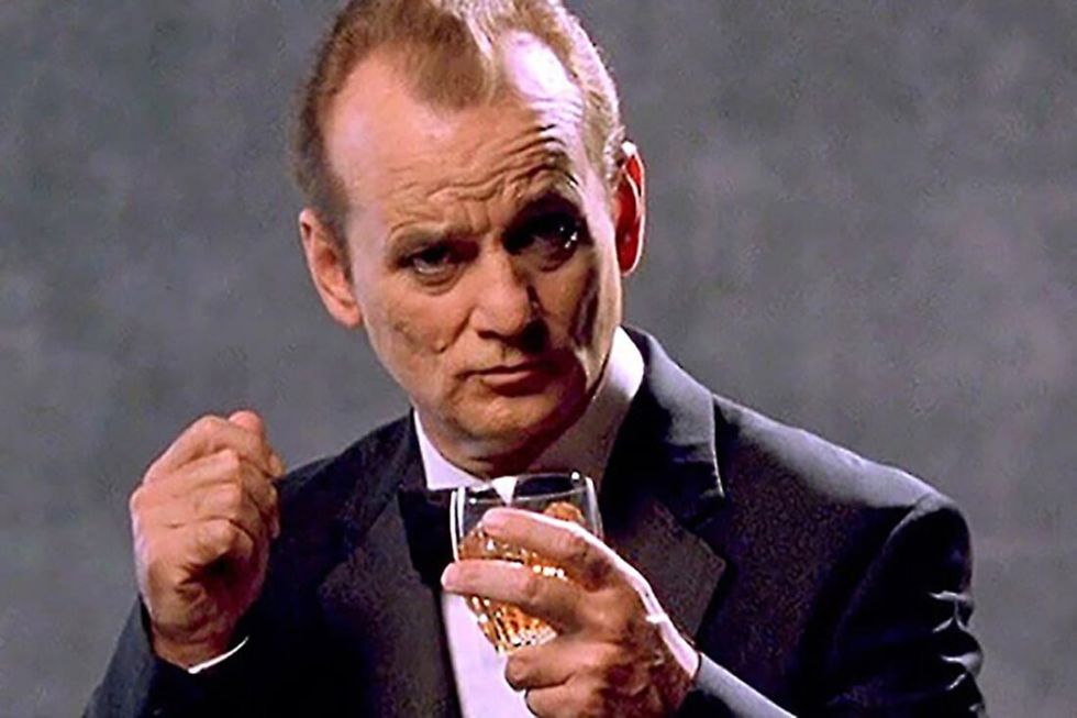 Bill Murray drinking a scotch on Lost in Translation.