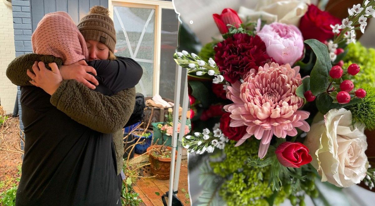 florist gifts flowers to widows