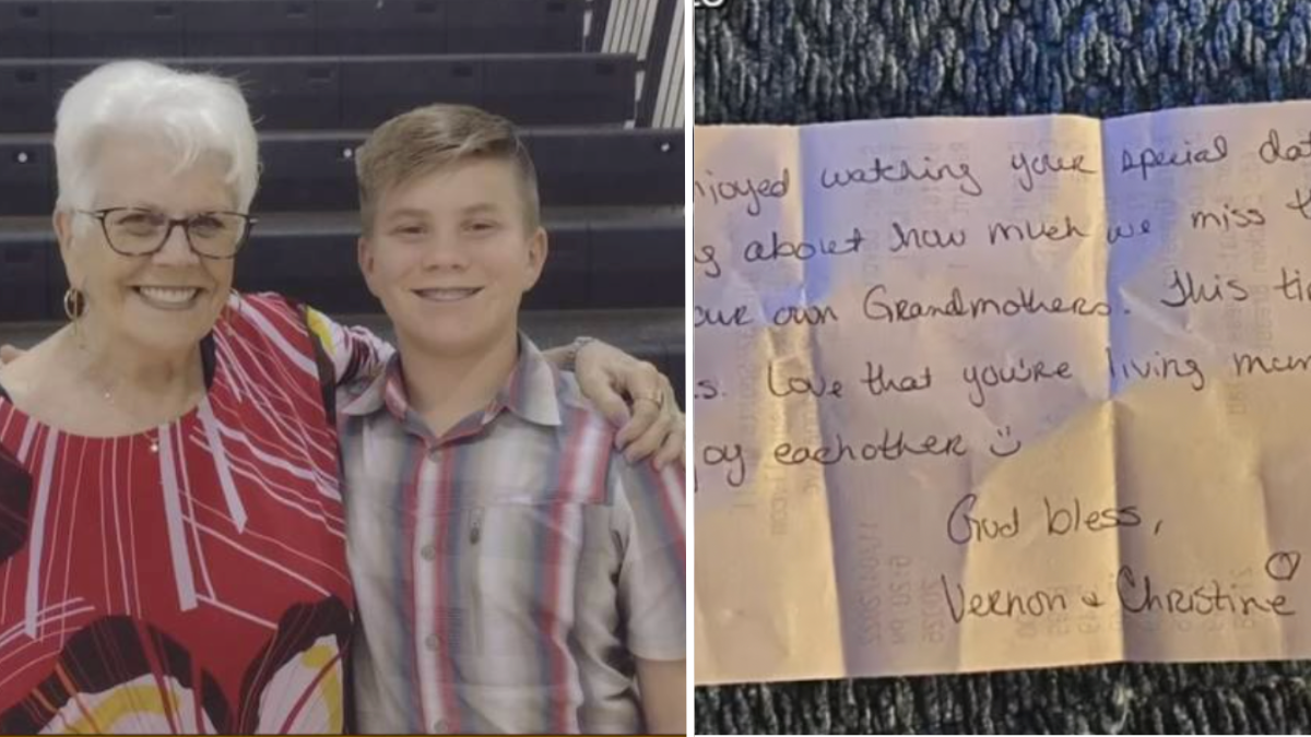 Grandmom Goes on a Date With 14-Year-Old Grandson – Then, She Finds Out a Couple Left Her a Surprising Note