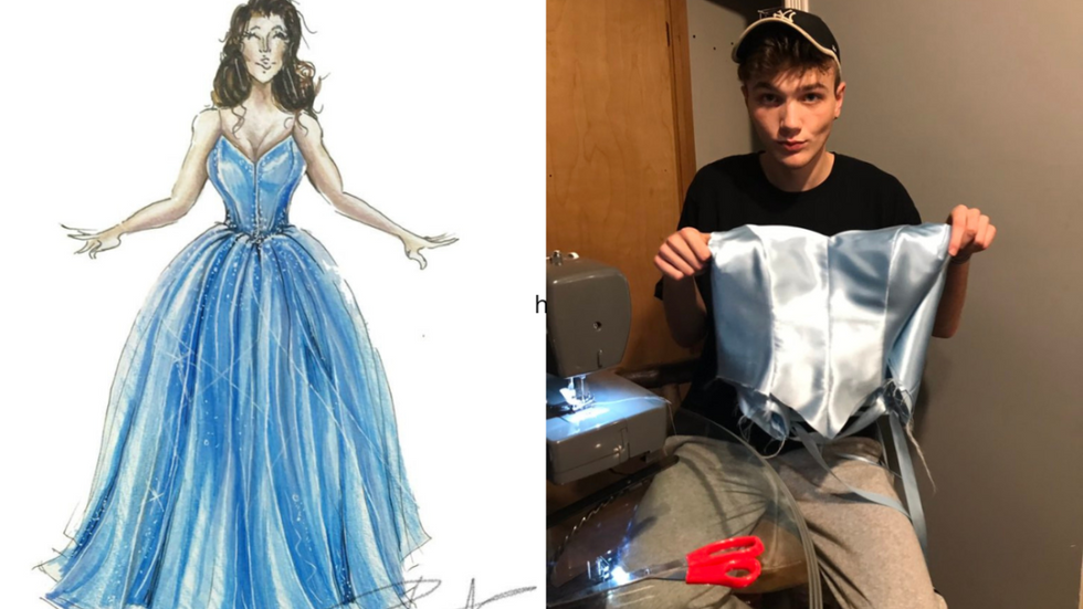 teen makes prom dress