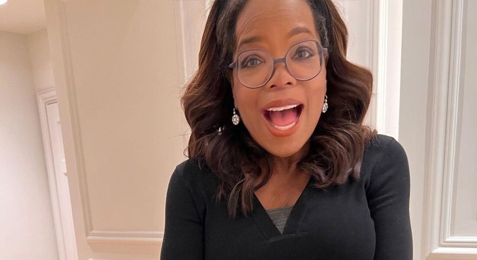 Oprah Winfrey with a shocked look on her face