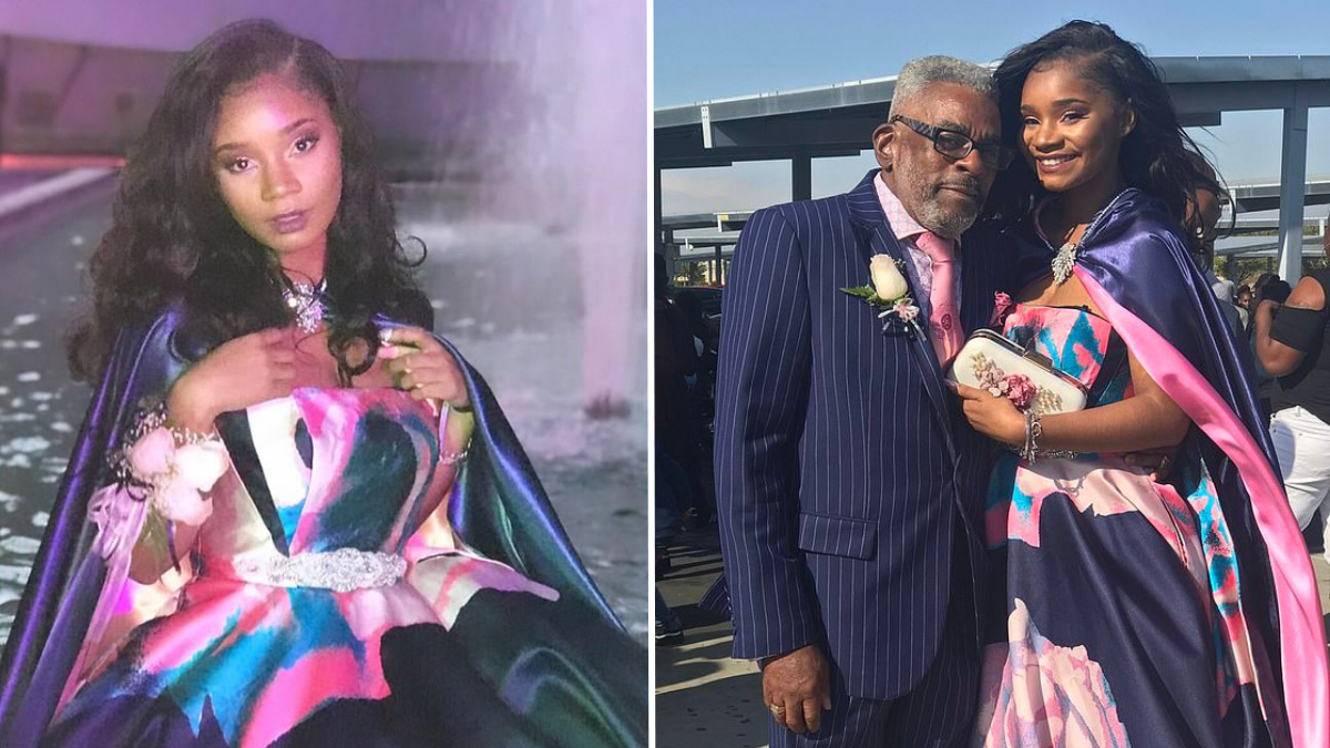 teen at prom and a teen with her grandfather at prom