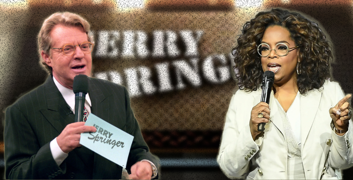 Jerry Springer and Oprah Winfrey side by side.