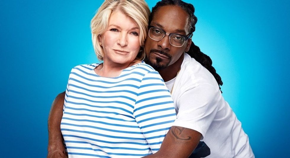 Martha Stewart and Snoop Dogg hugging
