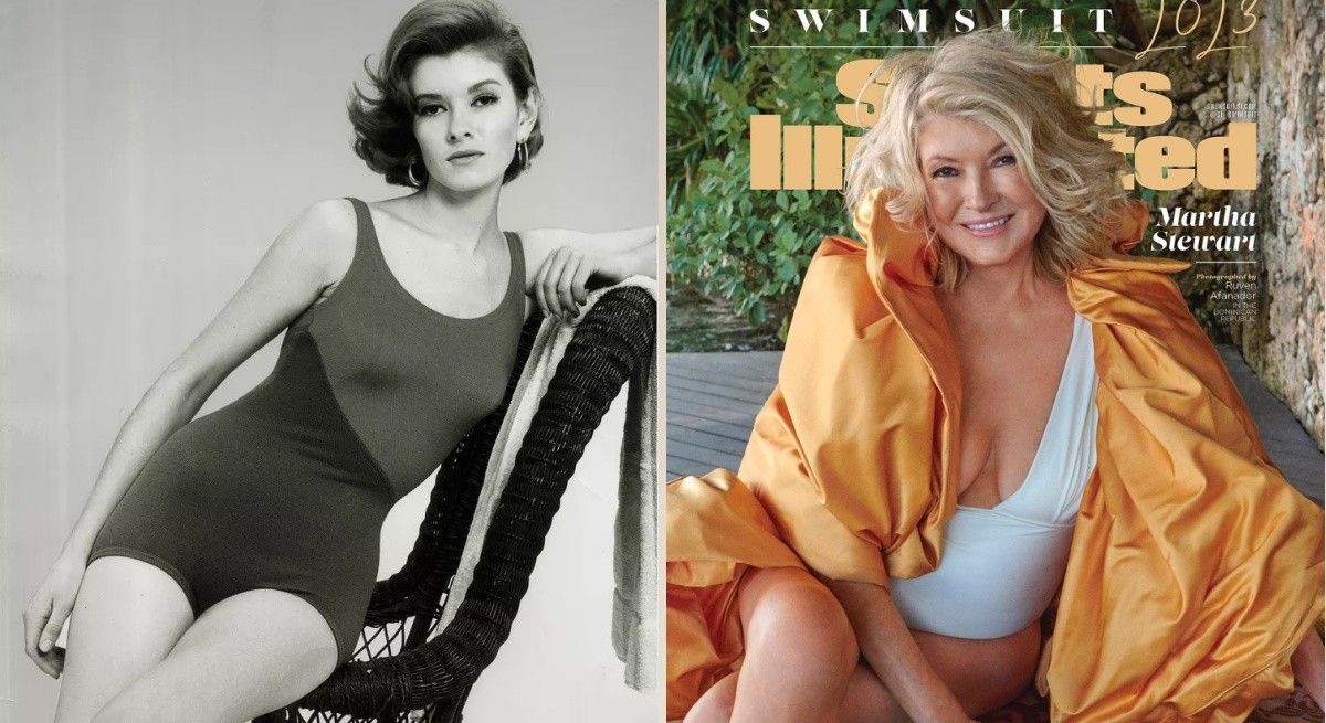 Martha Stewart on the cover of Sports Illustrated and when she was young