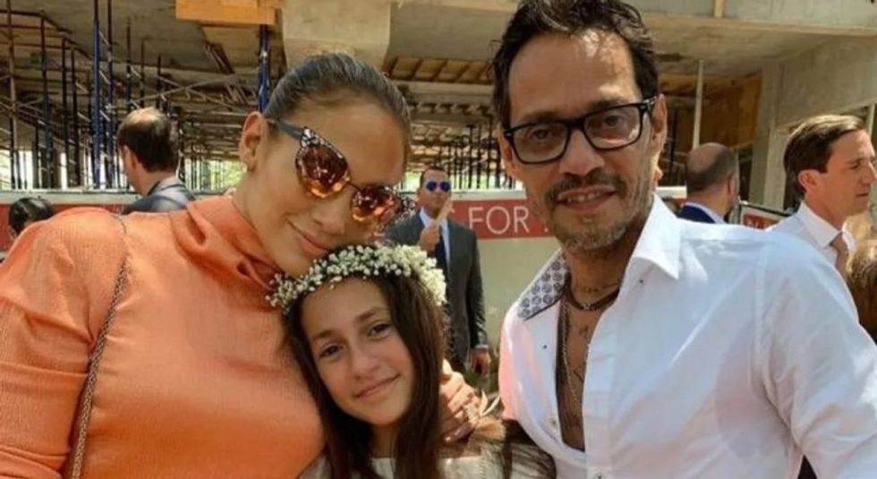 Jennifer Lopez with first husband Marc Anthony and daughter Emme.