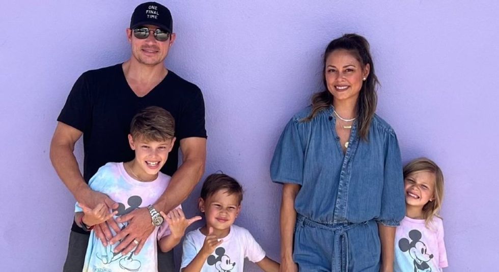 Nick and wife Vanessa Lachey with their three children.