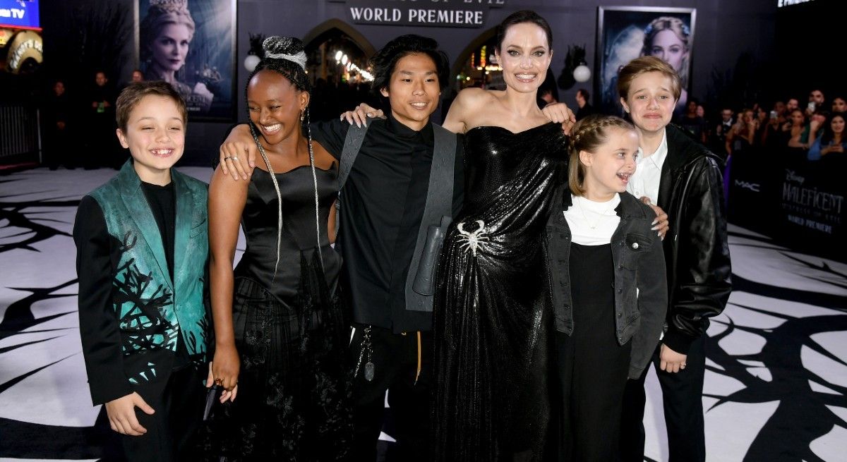 Angelina Jolie with her children.