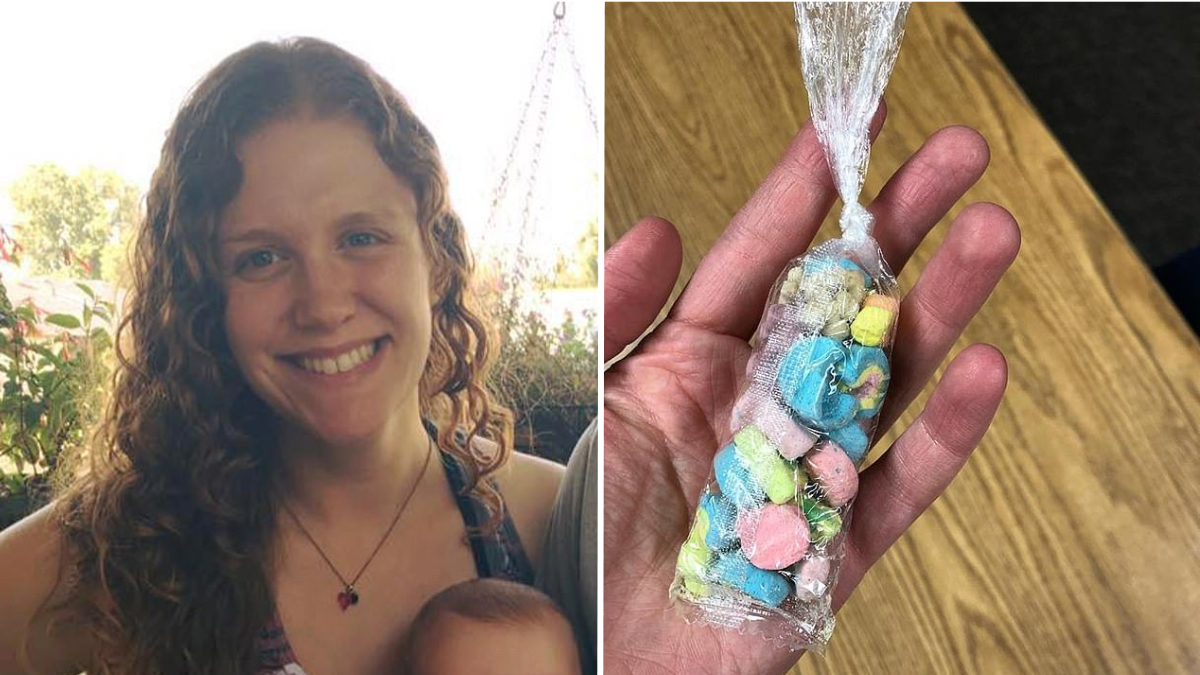 third grade teacher and Lucky Charms marshmallows in plastic