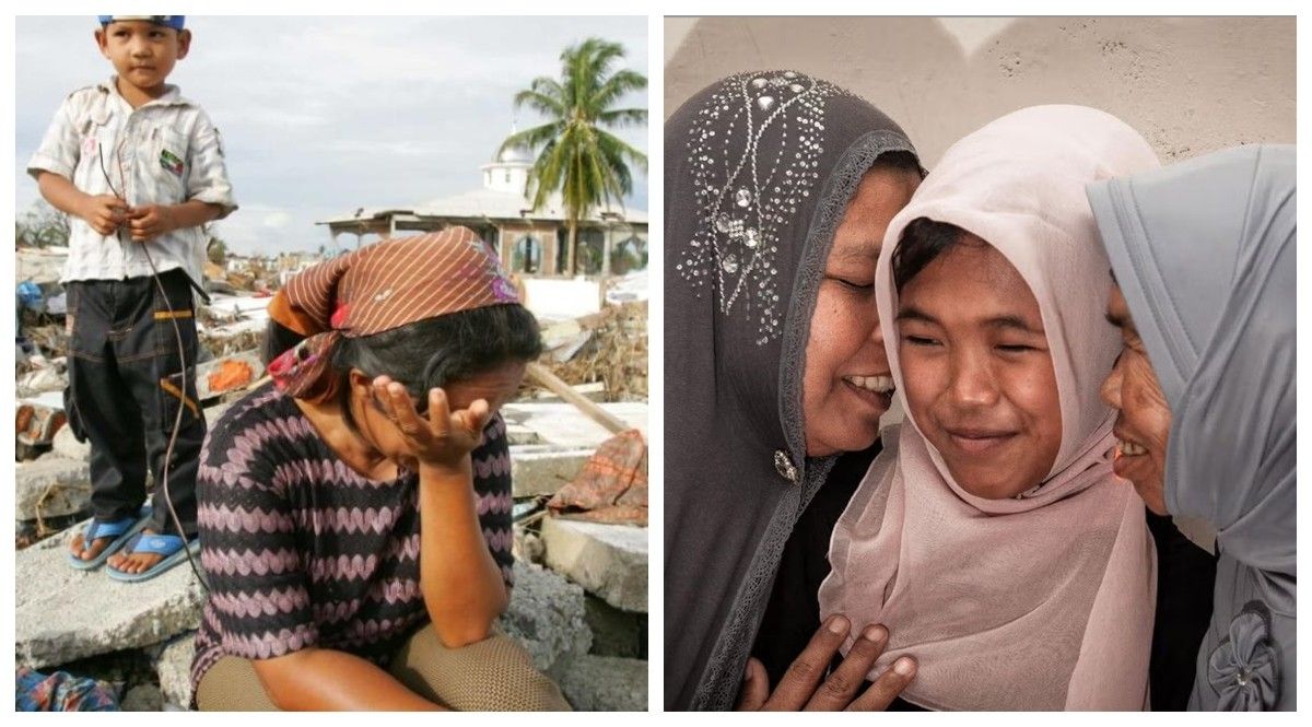 little girl reunited with her family after she was lost in a tsunami