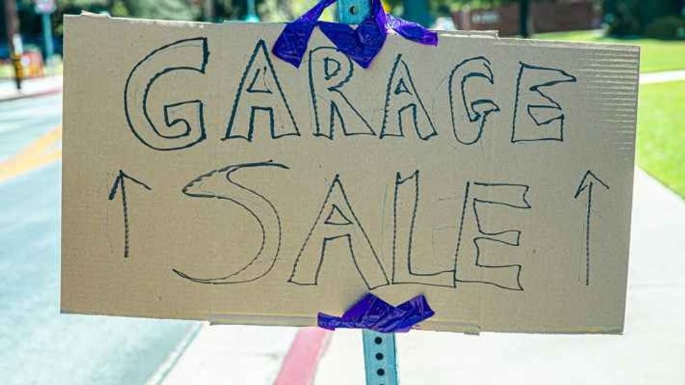 a "garage sale" sign