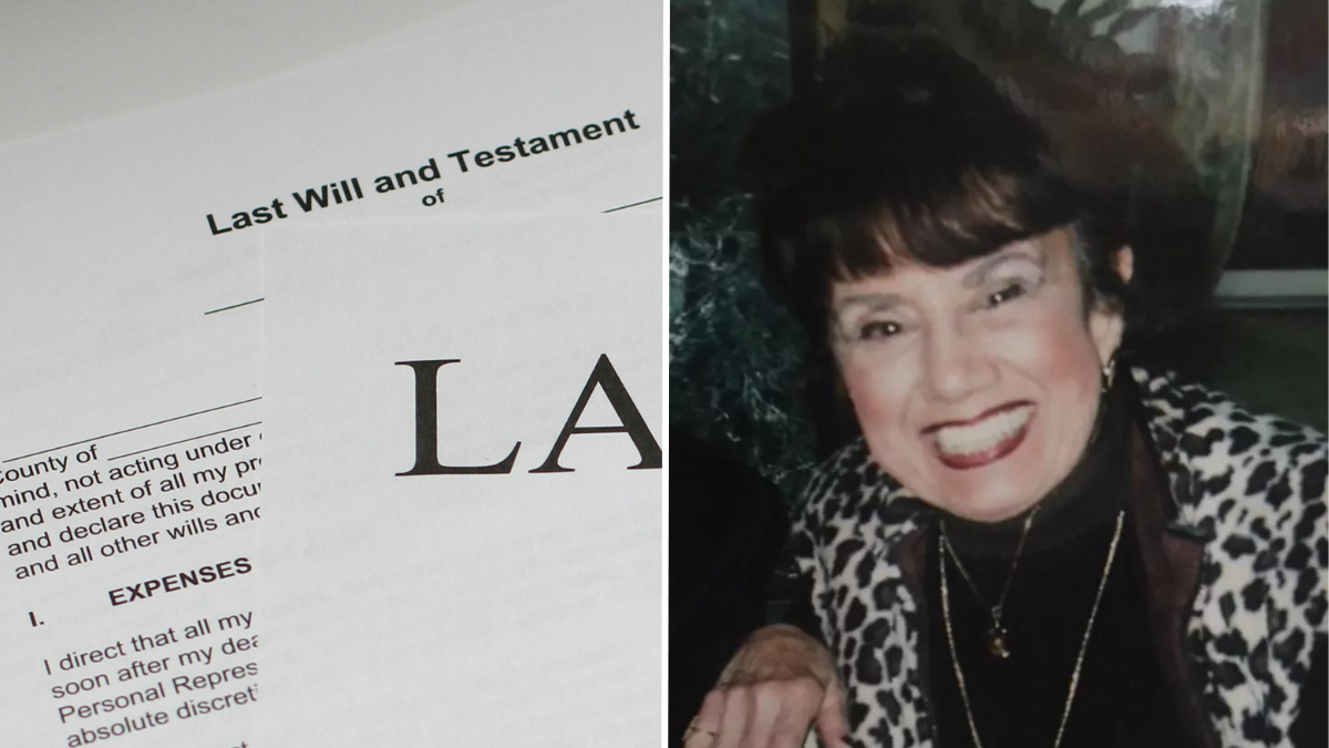 last will and testament and a smiling woman